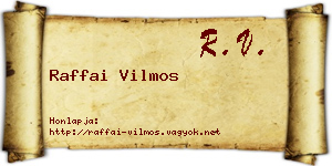 Raffai Vilmos névjegykártya