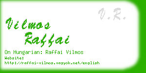 vilmos raffai business card